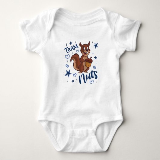Team Nuts Gender onthult party Blue Boy Romper (Voorkant)