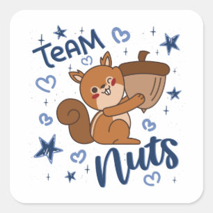 Team Nuts Gender onthult party Blue Boy Vierkante Sticker