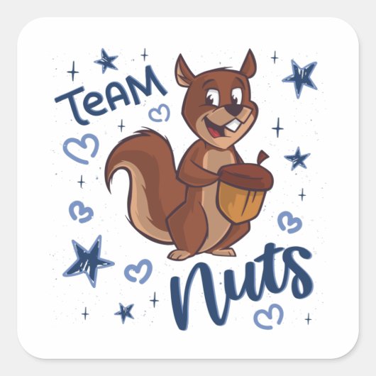 Team Nuts Gender onthult party Blue Boy Vierkante Sticker (Voorkant)