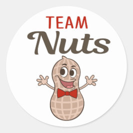 Team Nuts met rode boog stropdas gender onthullen  Ronde Sticker
