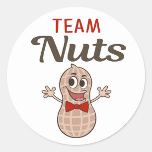 Team Nuts met rode boog stropdas gender onthullen  Ronde Sticker