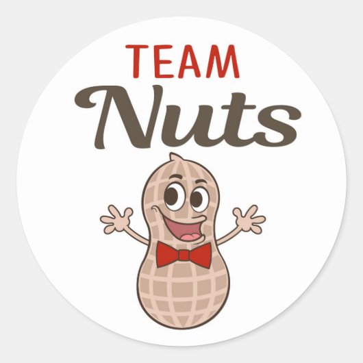 Team Nuts met rode boog stropdas gender onthullen Ronde Sticker (Voorkant)