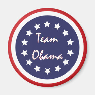 Team Obama Blue Circle Patriottic Magnets Magneet