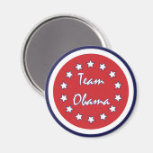 Team Obama Red Circle Magnets Magneet (Voorkant / Achterkant)