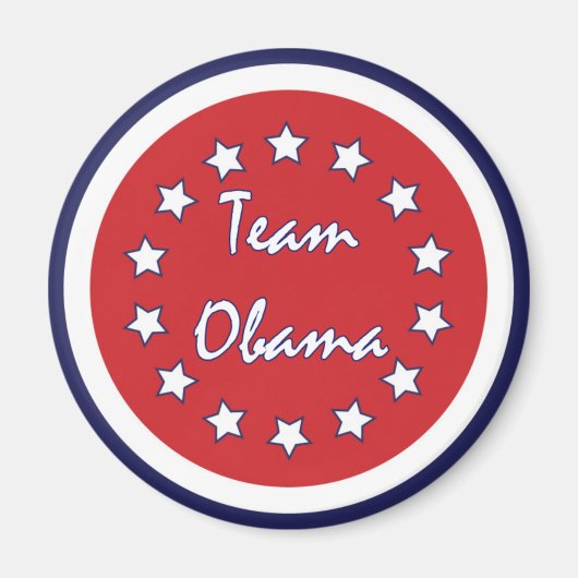 Team Obama Red Circle Magnets Magneet (Voorkant)