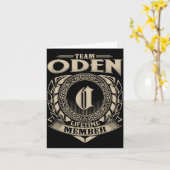 Team Oden levenslang lid Funny Oden familienaam V Kaart (Gele Bloem)