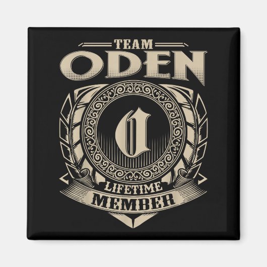 Team Oden Levenslang Lid Grappige Oden Familienaam Magneet (Voorkant)