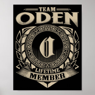 Team Oden Levenslang Lid Grappige Oden Familienaam Poster