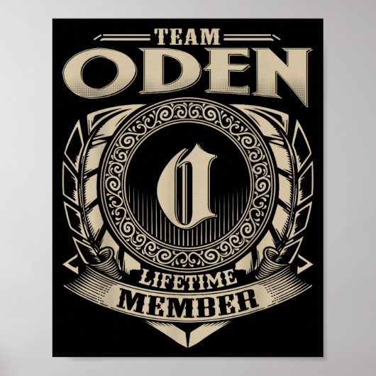 Team Oden Lifetime Member Funny Oden Family Name V Poster (Voorkant)