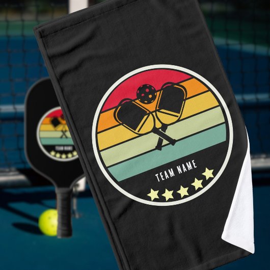 Team of bedrijf kleurrijk op zwart Mid Century Handdoek