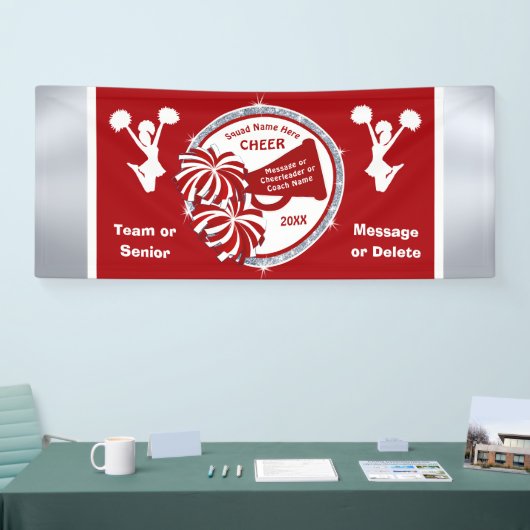 Team of Hogere Kop Banners, Gepersonaliseerd Rood Spandoek (Beurs)