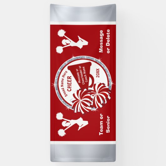 Team of Hogere Kop Banners, Gepersonaliseerd Rood Spandoek (Verticaal)