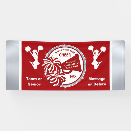 Team of Hogere Kop Banners, Gepersonaliseerd Rood Spandoek (Horizontaal)