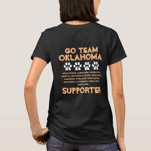 Team Oklahoma Agility Design for Supporters 2016 T-shirt (Achterkant)