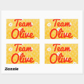 Team Olive Rechthoekige Sticker (Vel)