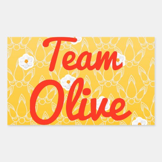 Team Olive Rechthoekige Sticker (Voorkant)