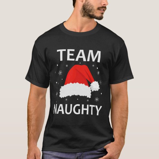 Team Ondeugend Paar Matching Kerstmis Outfit Team T-shirt (Voorkant)