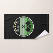 Team op kleur Groen op zwart Mid Century Handdoek (Handdoek)