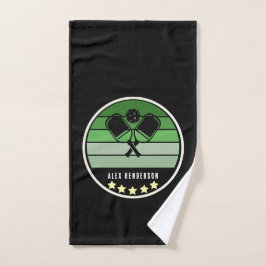 Team op kleur Groen op zwart Mid Century Handdoek