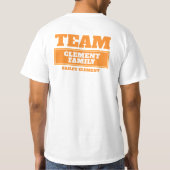 Team oranje gepersonaliseerde familie of groep T-s T-shirt (Achterkant)