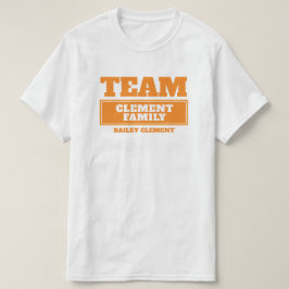 Team oranje gepersonaliseerde familie of groep T-s T-shirt