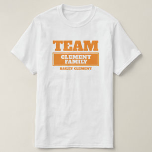 Team oranje gepersonaliseerde familie of groep T-s T-shirt