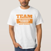 Team oranje gepersonaliseerde familie of groep T-s T-shirt (Voorkant)