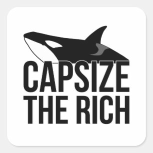 Team Orca "Capsize The Rich" Vierkante Sticker
