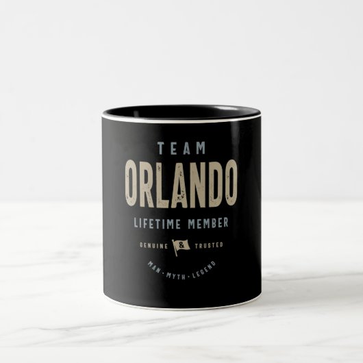 Team Orlando Lifetime Lid Persoonlijke naam Tweekleurige Koffiemok (Center)