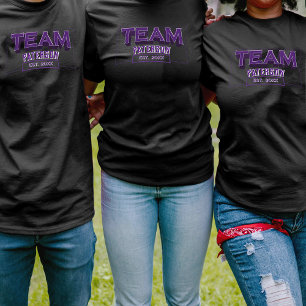 Team Paarse Familie Crew Sporten Aangepaste Naam Z T-shirt