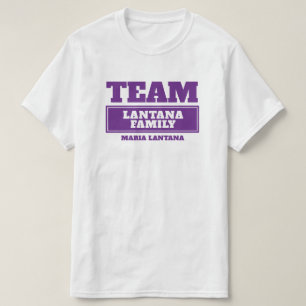 Team paarse gepersonaliseerde familie of groep T-s T-shirt
