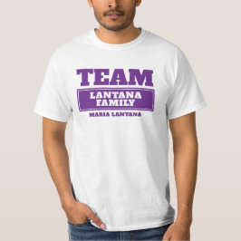 Team paarse gepersonaliseerde familie of groep T-s T-shirt