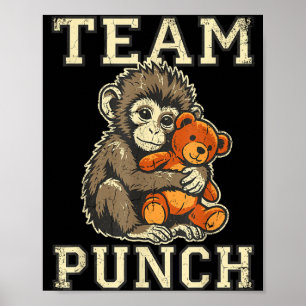 Team pakt baby aap en knuffel speelgoed meme poster