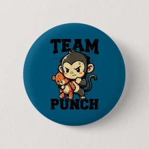 Team pakt stevige baby aap knuffel speelgoed meme  ronde button 5,7 cm