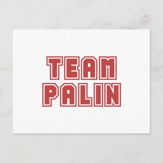 Team Palin Briefkaarten (Voorkant)