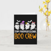 Team Paraprofessional Boo Crew Ghost Halloween Par Kaart (Gele Bloem)