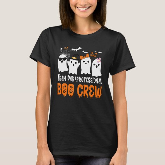 Team Paraprofessional Boo Crew Halloween Ghost T-shirt (Voorkant)
