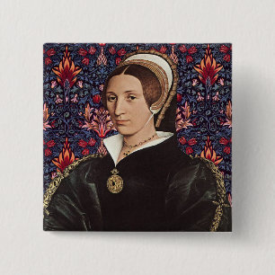 Team Parr - Portret van Koningin Katherine Howard Vierkante Button 5,1 Cm