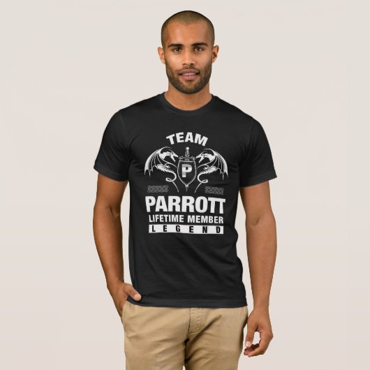 Team Parrott Lifetime Member T-shirt (Voorkant volledig)