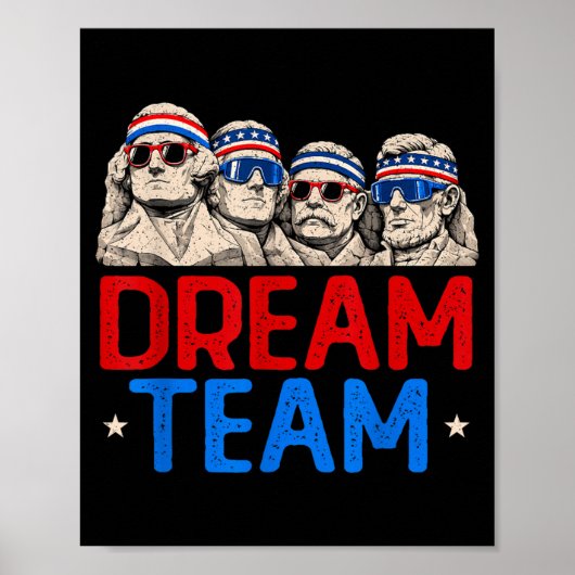 Team Patriottische Presidenten Mount Amerikaans Us Poster (Voorkant)