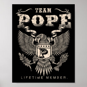 Team Paus Familienaam Levenslang Lid Poster