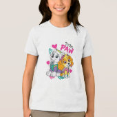 Team Paw Moppige Pups Hartjes Grafisch Tri-Blend Shirt (Voorkant)