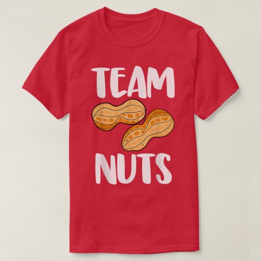 Team Peanut Tasty Nutty Funny Gender onthult Nuts  T-shirt (Design voorkant)