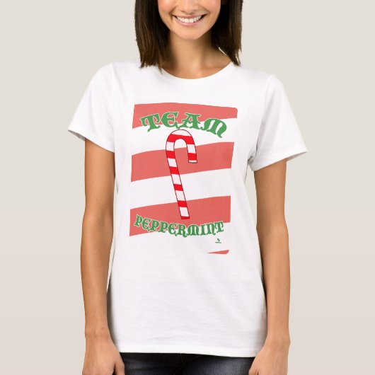 Team Pepermunt Grappig Kerst Slogan Design T-shirt (Voorkant)