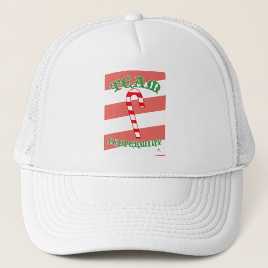 Team Peppermint Funny Christmas Holiday Design Trucker Pet (Voorkant)