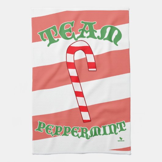 Team Peppermint Funny Christmas Mint Joy Theedoek (Verticaal)