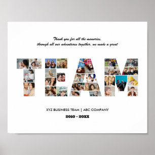 Team Photo Collage Collega Afscheidsfeest Poster