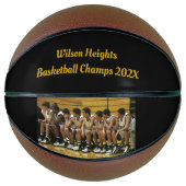 Team Photo Custom Text School Champions Basketbal (Voorkant)