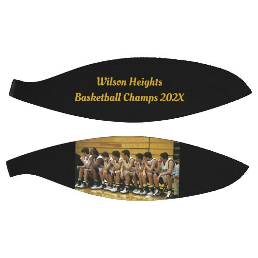 Team Photo Custom Text School Champions Basketbal (Panelen)