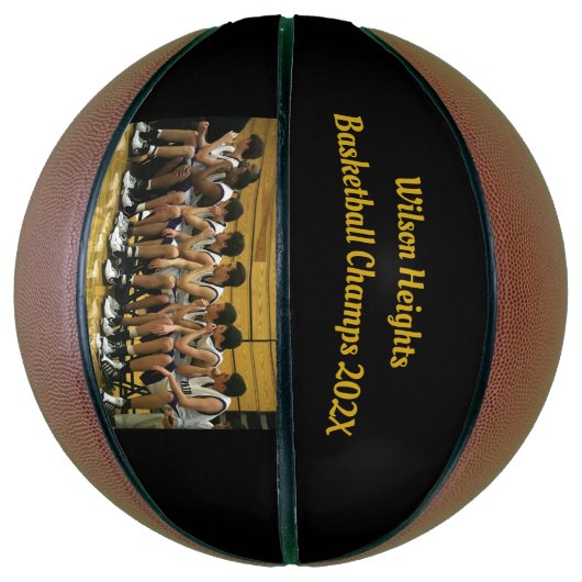 Team Photo Custom Text School Champions Basketbal (Verticaal)